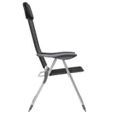 shumee Skládací kempingové židle z hliníku 4 ks černé