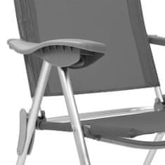 Greatstore Skládací kempingové židle 2 ks šedé hliníkové