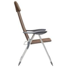 shumee Skládací kempingové židle 4 ks hnědé hliníkové