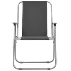 Greatstore Skládací kempingové židle 2 ks 52 x 59 x 80 cm šedé