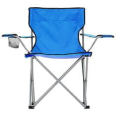 Vidaxl Kempingový stůl a židle sada 3 kusů modré