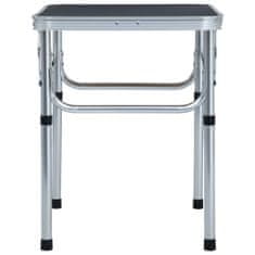 Vidaxl Skládací kempingový stůl šedý hliník 60 x 45 cm