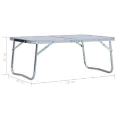 Greatstore Skládací kempingový stůl bílý hliník 60 x 40 cm