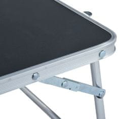 Greatstore Skládací kempingový stůl šedý hliník 60 x 40 cm