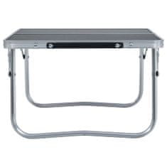 Greatstore Skládací kempingový stůl šedý hliník 60 x 40 cm