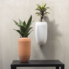 Qualy Design Květináč nástěnný/stolní samozavlažovací Carepot, plast, v.18 cm, bílý