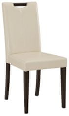 Danish Style Jídelní židle Curt (SET 2 ks), krémová / tmavé dřevo