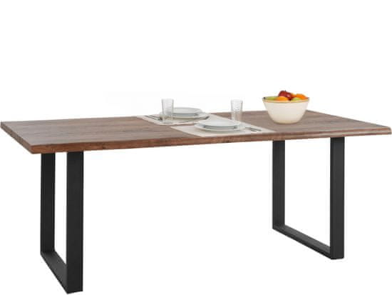Danish Style Jídelní stůl Sinc, 200 cm, hnědá / černá