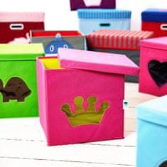Love It Store It Úložný box na hračky s krytem a okénkem - koruna