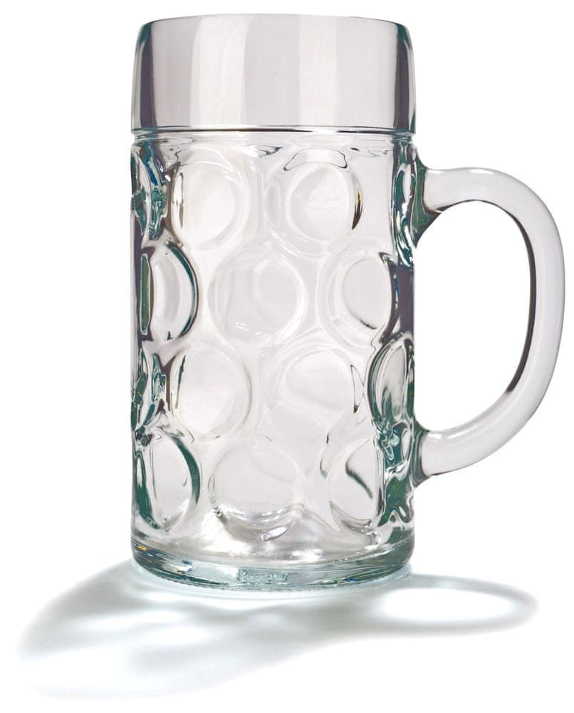 Pivní sklo "Isar" 1 l cejch, 6 ks