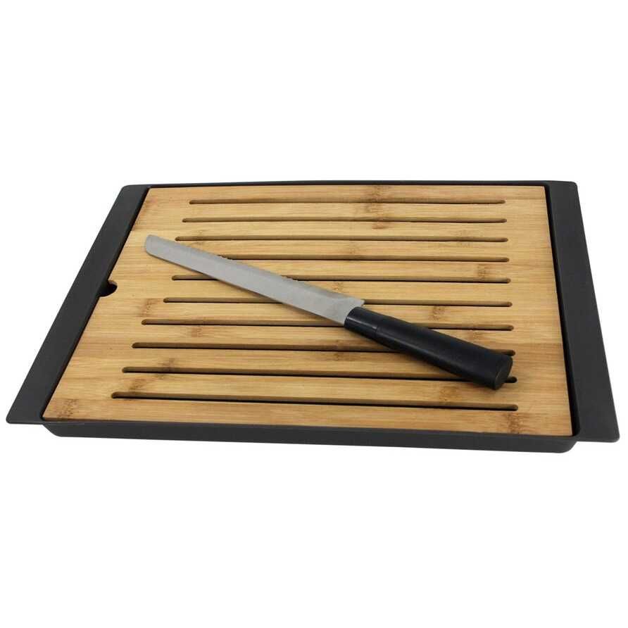 Marex Trade Set prkénko s podložkou na pečivo s nožem, 37,5x26,5cm