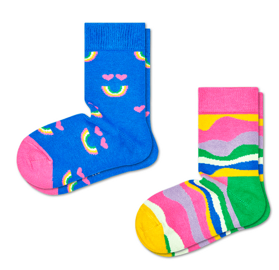 Happy Socks dětské ponožky 2-pack Kids Rainbow Smile Sock