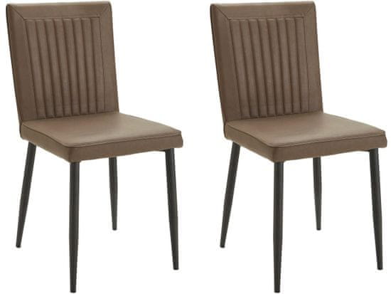 Danish Style Jídelní židle Fona (SET 2 ks), hnědá