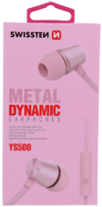 SWISSTEN Earbuds Dynamic YS500, růžová