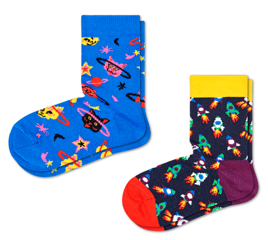 Happy Socks dětské ponožky 2-pack Kids Space Cat Sock