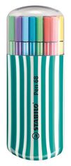 Stabilo Fixy "Pen 68 Zebrui", 20 různých barev, sada, 1 mm, tyrkysové pouzdro