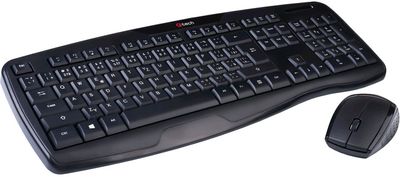 Bezdrátový set C-Tech WLKMC-02 Ergo, CZ/SK, černá (WLKMC-02) 1200 DPI, bezdrátový set, multimediální klávesy, CZ/SK layout, černá