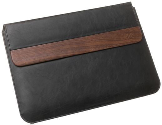 Woodcessories EcoPouch pouzdro na MacBook, ořešákové dřevo, ořech, dřevěné pouzdro, kožené pouzdro, veganská kůže, ručně vyráběné