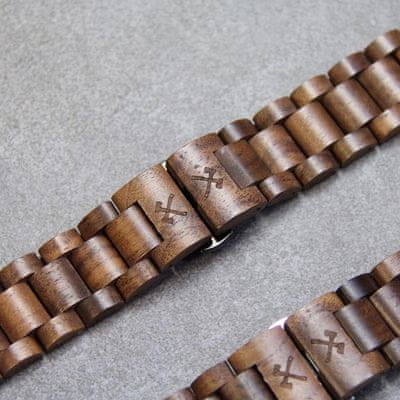 Woodcessories EcoStrap dřevěný řemínek k chytrým hodinkám Apple Watch lehký stylový elegantní přírodní spona z nerezové oceli