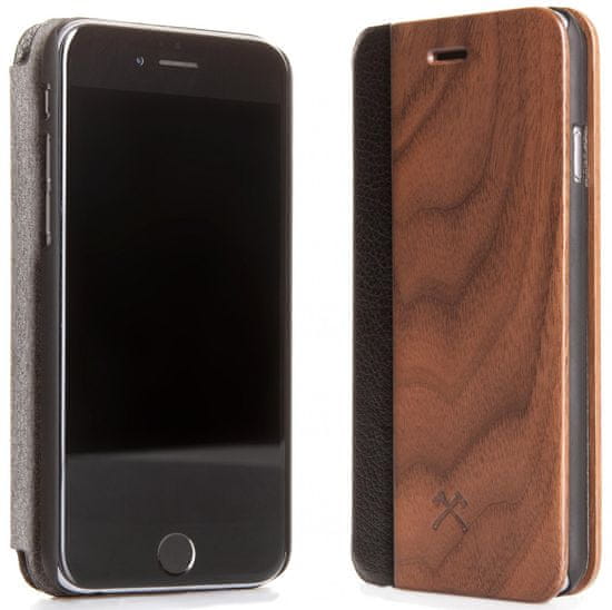 WOODCESSORIES Flip Case Walnut/Leather/ Hardcover - iPhone SE2020/8/7 eco126