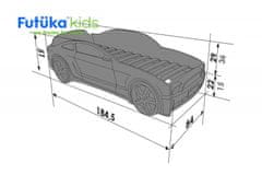 Futuka Kids Dětská postel auto LIGHT 3D MG + LED světlomety ČERVENÁ