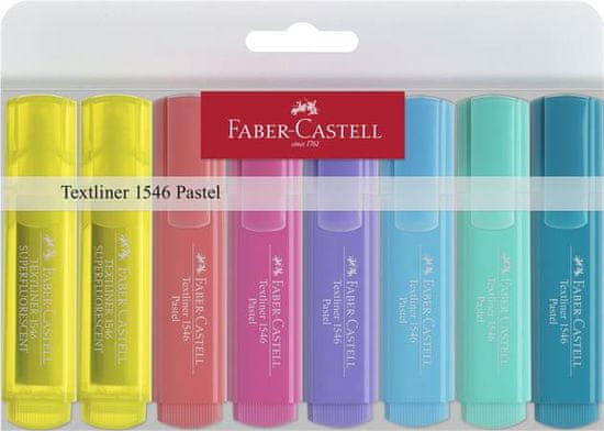 Faber-Castell Zvýrazňovače "1546 Pastel", 8 barev, 1-5 mm