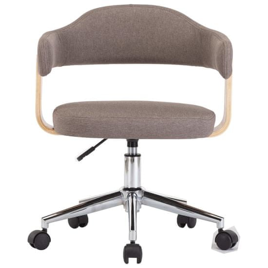 shumee Otočná kancelářská židle taupe ohýbané dřevo a textil