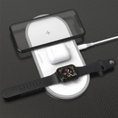 DUDAO A11 bezdrátová nabíječka 3in1 na AirPods / Apple Watch / smartphone, bíla