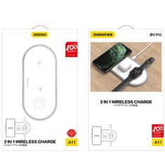 DUDAO A11 bezdrátová nabíječka 3in1 na AirPods / Apple Watch / smartphone, bíla