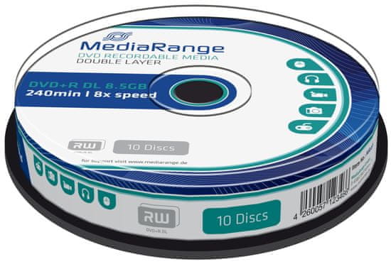 MediaRange DVD+R 8,5GB 8x Dual Layer spindl 10ks (MR466)