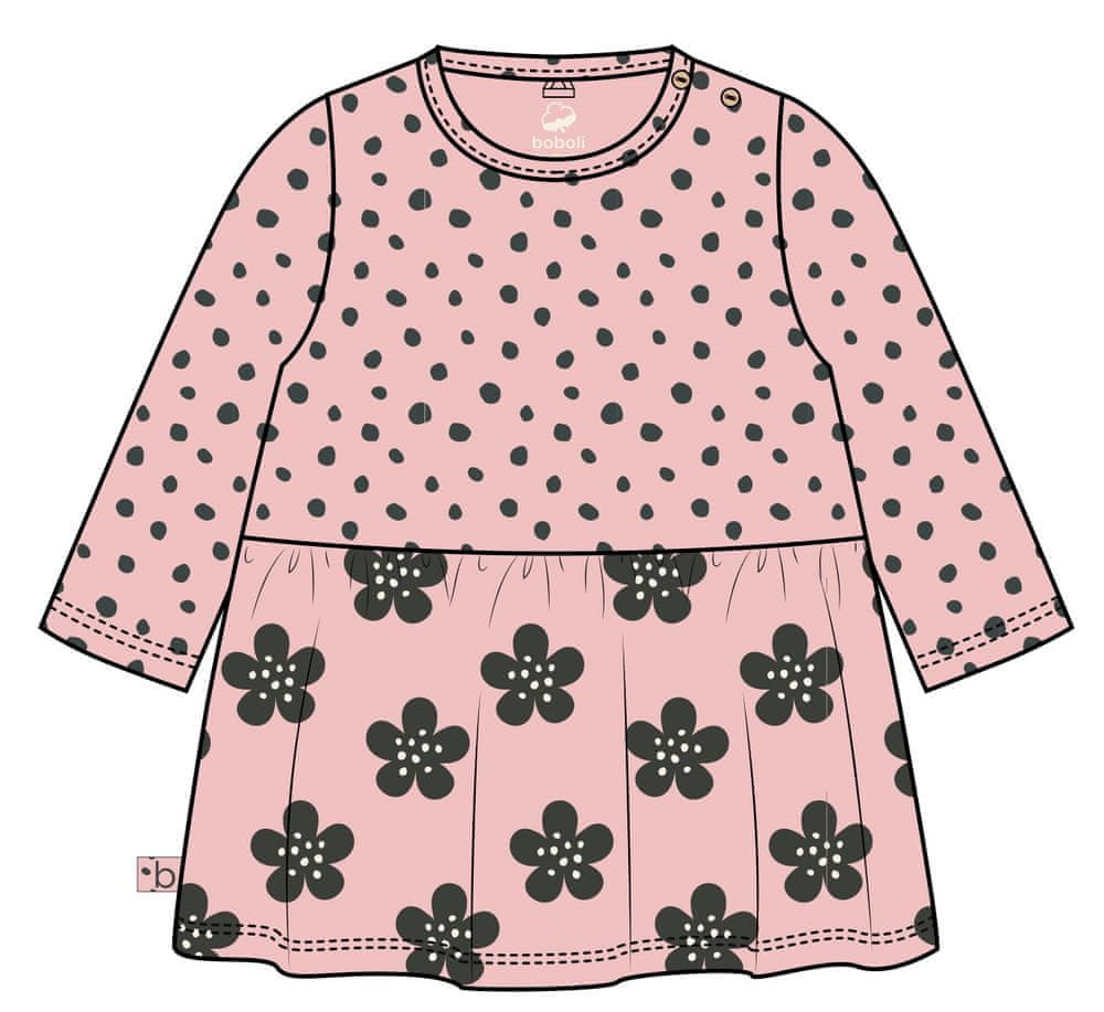 Boboli dívčí šaty ORGANIC 80 růžová