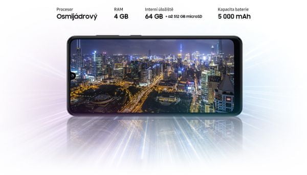 Samsung Galaxy A31, rychlé nabíjení, velká kapacita baterie, dlouhá výdrž, výkon