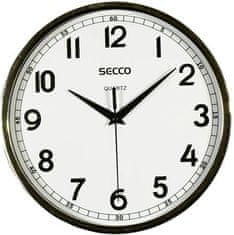 Secco Nástěnné hodiny, rám - chromový, 24,5 cm