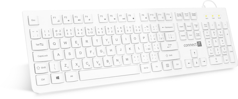 Connect IT kancelářská klávesnice, CZ/SK, bílá (CKB-2101-CS) - použité