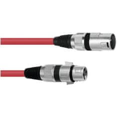 Omnitronic Kabel mikrofonní XLR-XLR 3pin, délka 3m, červený