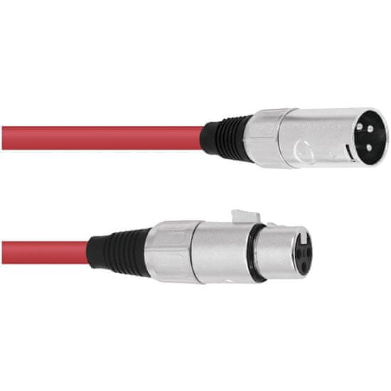 Omnitronic Kabel mikrofonní XLR-XLR 3pin, délka 5m, červený