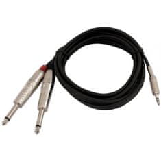 Omnitronic Kabel AC35-60 Jack 3,5 stereo - 2x Jack 6,3 mono, 6 m