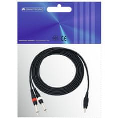 Omnitronic Kabel AC35-30 Jack 3,5 stereo - 2x Jack 6,3 mono, 3 m