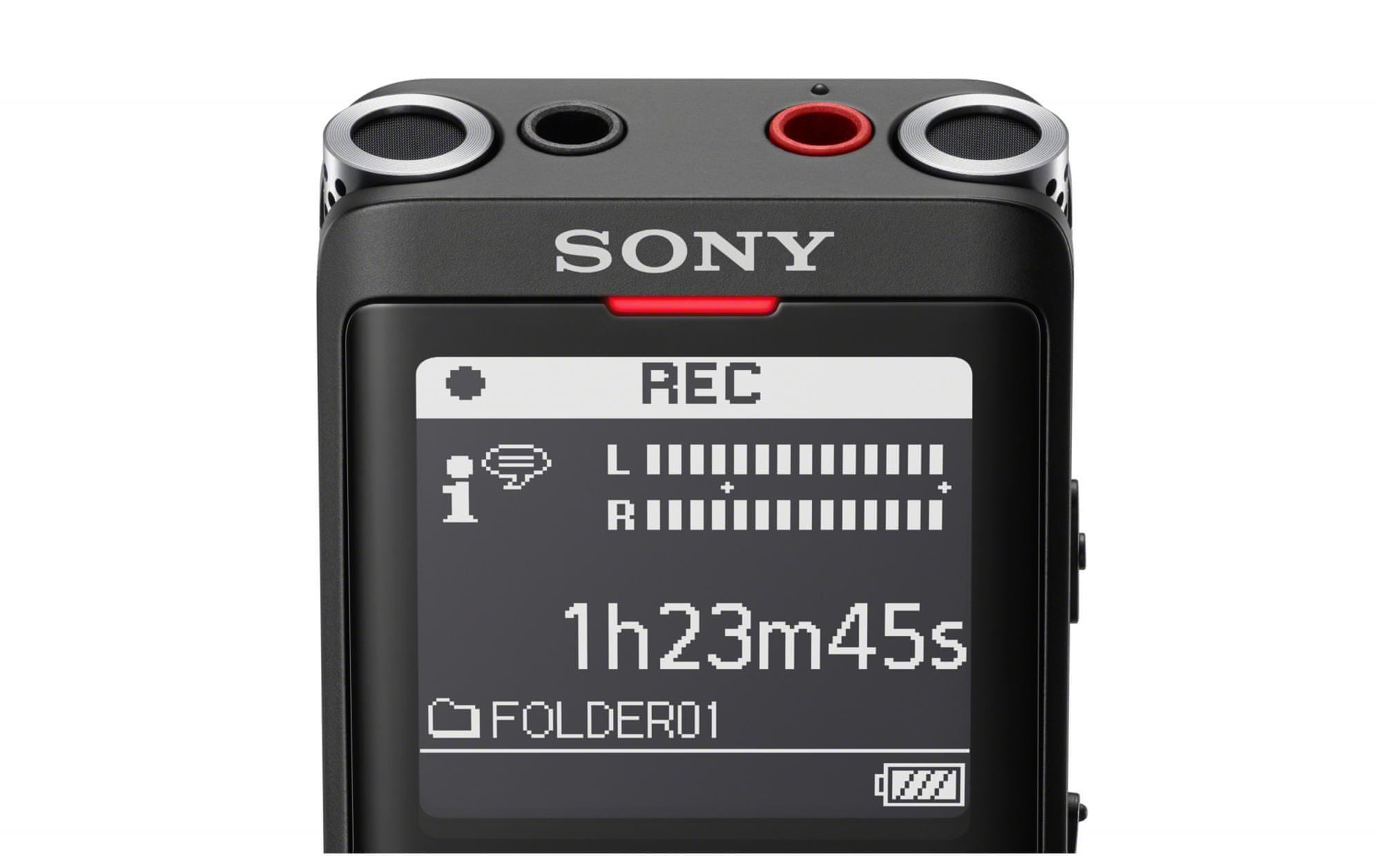 digitální diktafon 4GB Sony ICD-UX570B Ovládání hlasem VOR vyhledávání