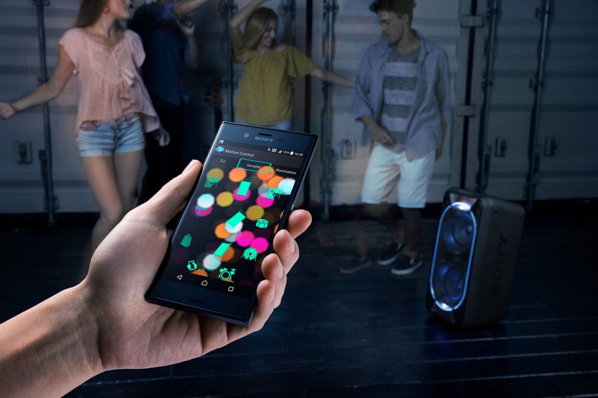 Bluetooth vezeték nélküli hangszóró Sony GTK-XB90B alkalmazás sony music center fiestable zenevezérlés telefonnal