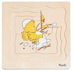 Woody Puzzle na desce Vývoj slepice
