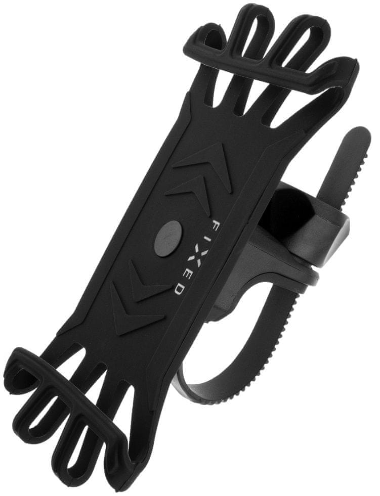 Levně FIXED Silikonový držák mobilního telefonu na kolo Bikee, černý FIXBI-BK