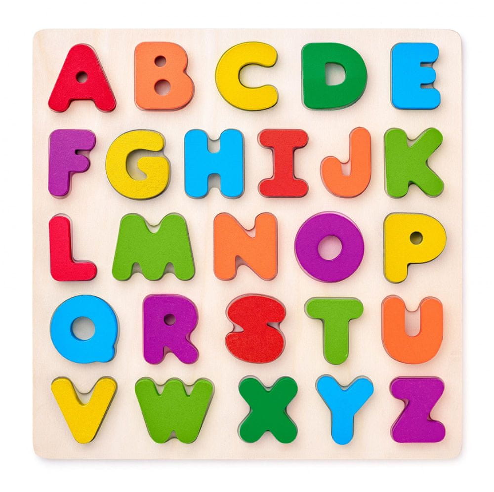 Levně Woody Puzzle ABC masivní písmena na desce