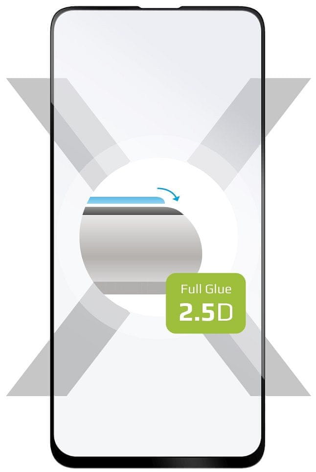 FIXED Ochranné tvrzené sklo Full-Cover pro Xiaomi Redmi Note 9, lepení přes celý displej, černé FIXGFA-517-BK