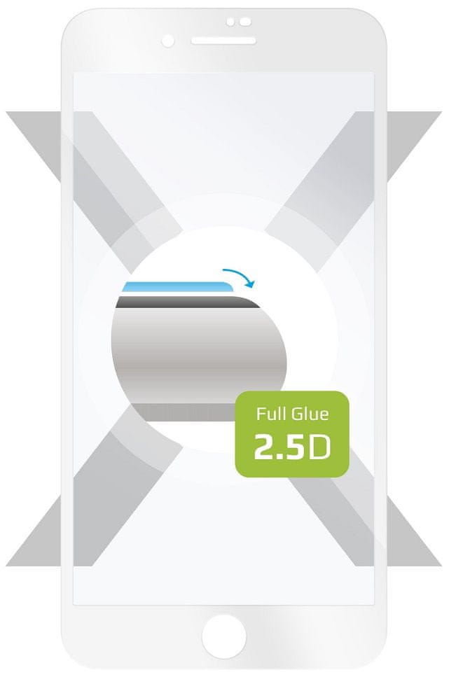 FIXED Ochranné tvrzené sklo Full-Cover pro Apple iPhone 7 Plus/8 Plus, lepení přes celý displej, bílé FIXGFA-101-WH