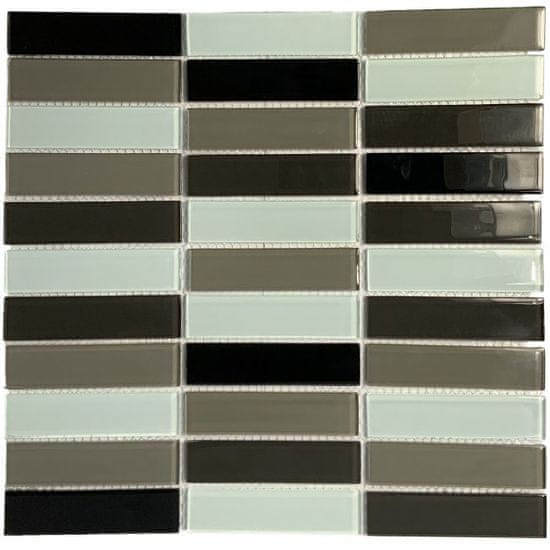 Maxwhite Mozaika ASHS5-3 skleněná černá hnědá bílá 29,7x29,7cm sklo