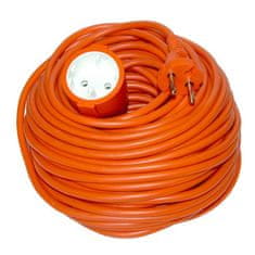 Solight  Prodlužovací kabel 230V/6A - 20m, 1 zásuvka, 2 x 1mm, IP20, oranžový