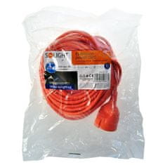 Solight  Prodlužovací kabel 230V/6A - 20m, 1 zásuvka, 2 x 1mm, IP20, oranžový