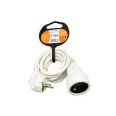 Solight  Prodlužovací kabel 230V/10A - 1.5m, 1 zásuvka, 3 x 1mm, IP20, bílý