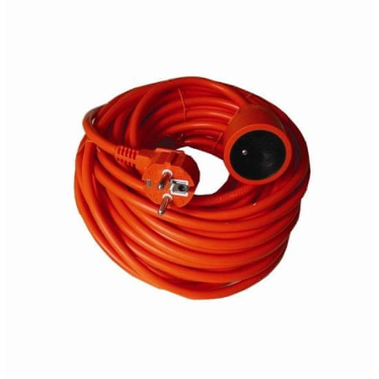 Solight  Prodlužovací kabel 230V/10A - 30m, 1 zásuvka, 3 x 1mm, IP20, oranžový